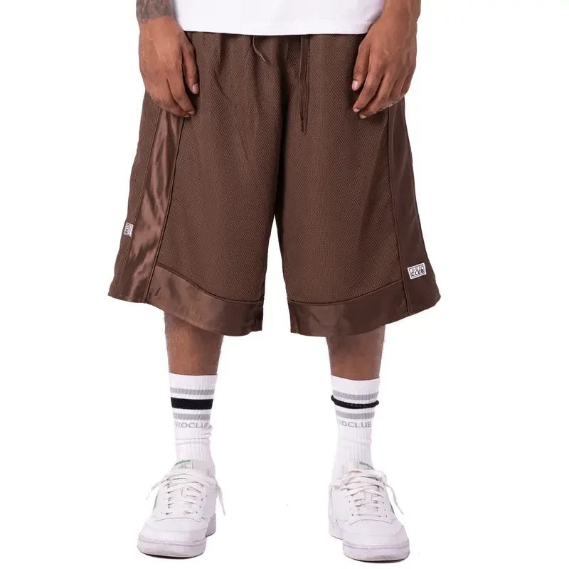 Pro Club Men's Heavyweight Mesh Basketball Shorts (Royal Blue/Red/Brown)